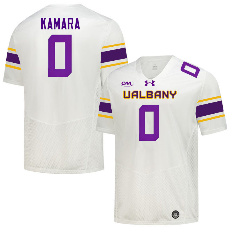 UAlbany Great Danes #0 Balansama Kamara College Football Jerseys,Uniforms-White